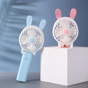 

Foldable Rabbit Mini Fan Hand-Held Mute Summer Portable Office Dormitory USB Charging Small Fan