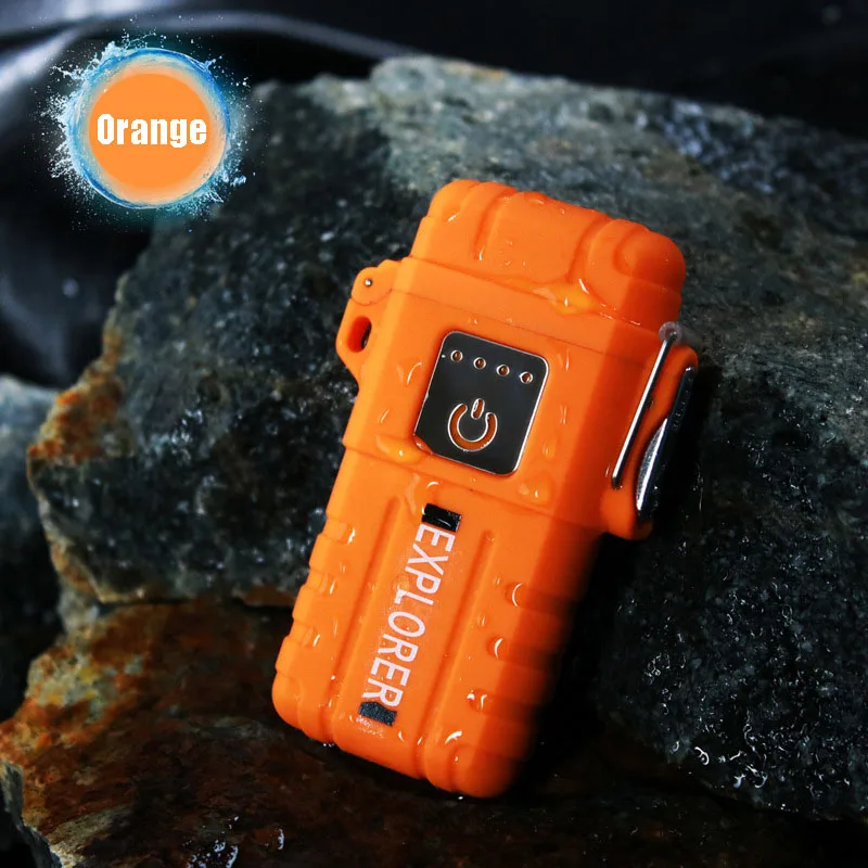 Двойная дуговая Зажигалка сенсорная Водонепроницаемая USB зарядка зажигалка зажигалки наружные артефакт принадлежности для курения 100 шт./партия