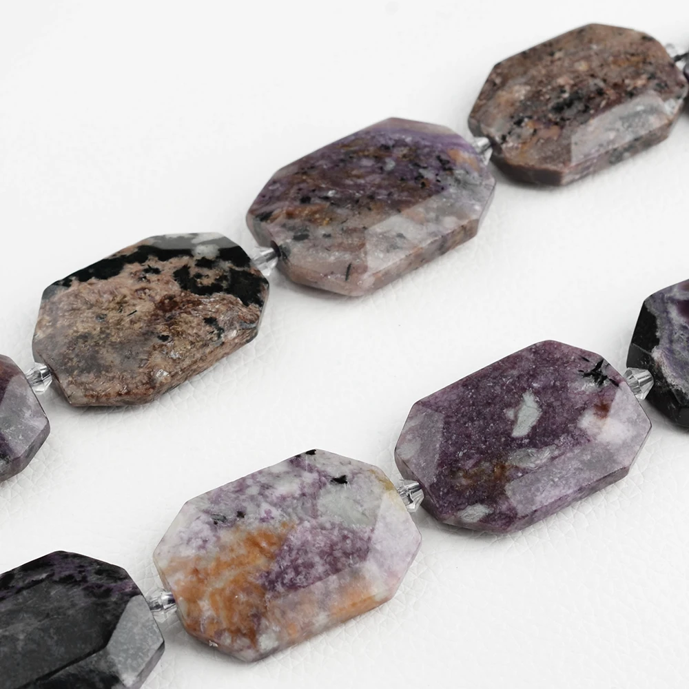 2 strands 25x30mm Natural Purple Charoite Faceted Nugget Loose Beads 16