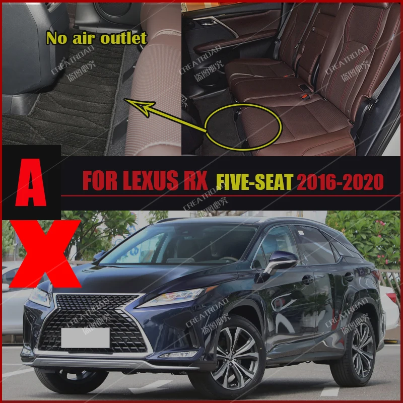 렉서스 LEXUS RX series 300 450h 5 seat 2016 2017 2018 2019 2020 시리즈용 자동차 바닥 매트, 맞춤형 자동 발 패드, 자동차 카펫 커버