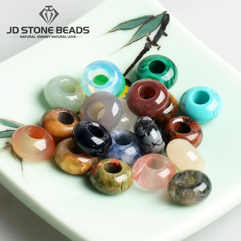 

Wholesale 10pcs/Lot Natural Stone Big Hole Beads For Jewelry Making DIY Accessories
