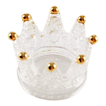 

Votive Candle Holders Set of 6 Crown Glass Tealight Candle Holder for Wedding, Party and Home Decor (Gold)