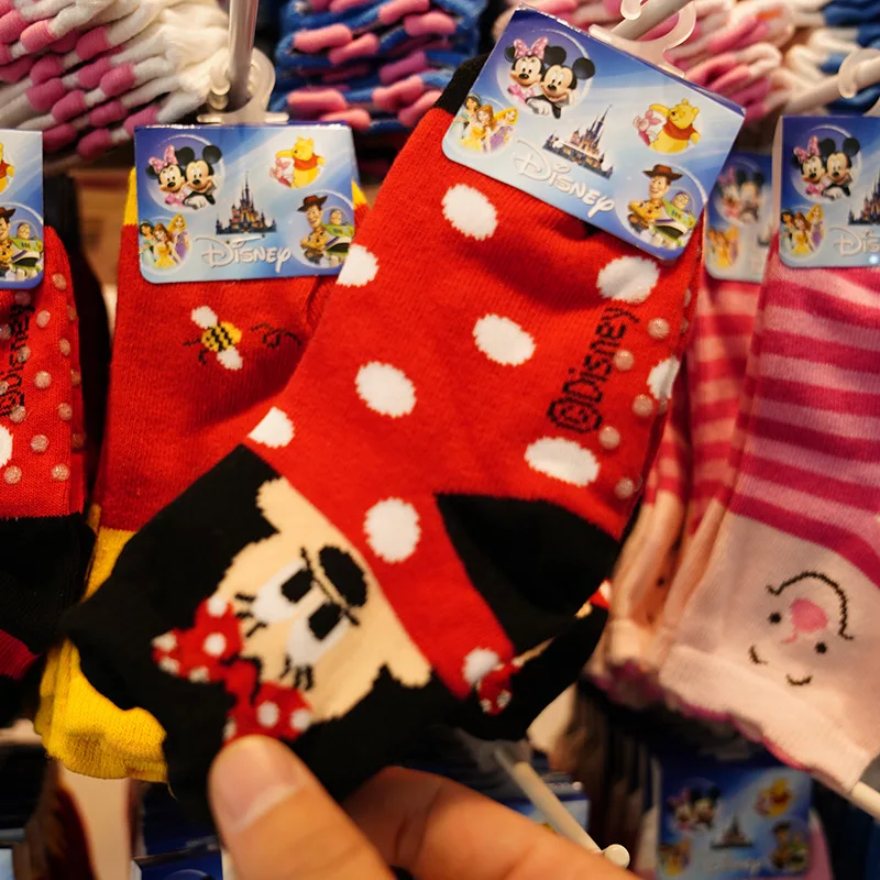 Disney cute baby socks mickey/minnie/pig cartoon printed cotton socks 3-10 years old children autumn&winter socks - Цвет: Color1