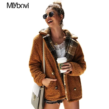 

Women Winter Faux Fur Warm Long Coat Long Sleeve Female Thick Teddy Bear Coat Casual Loose Oversize Outwears