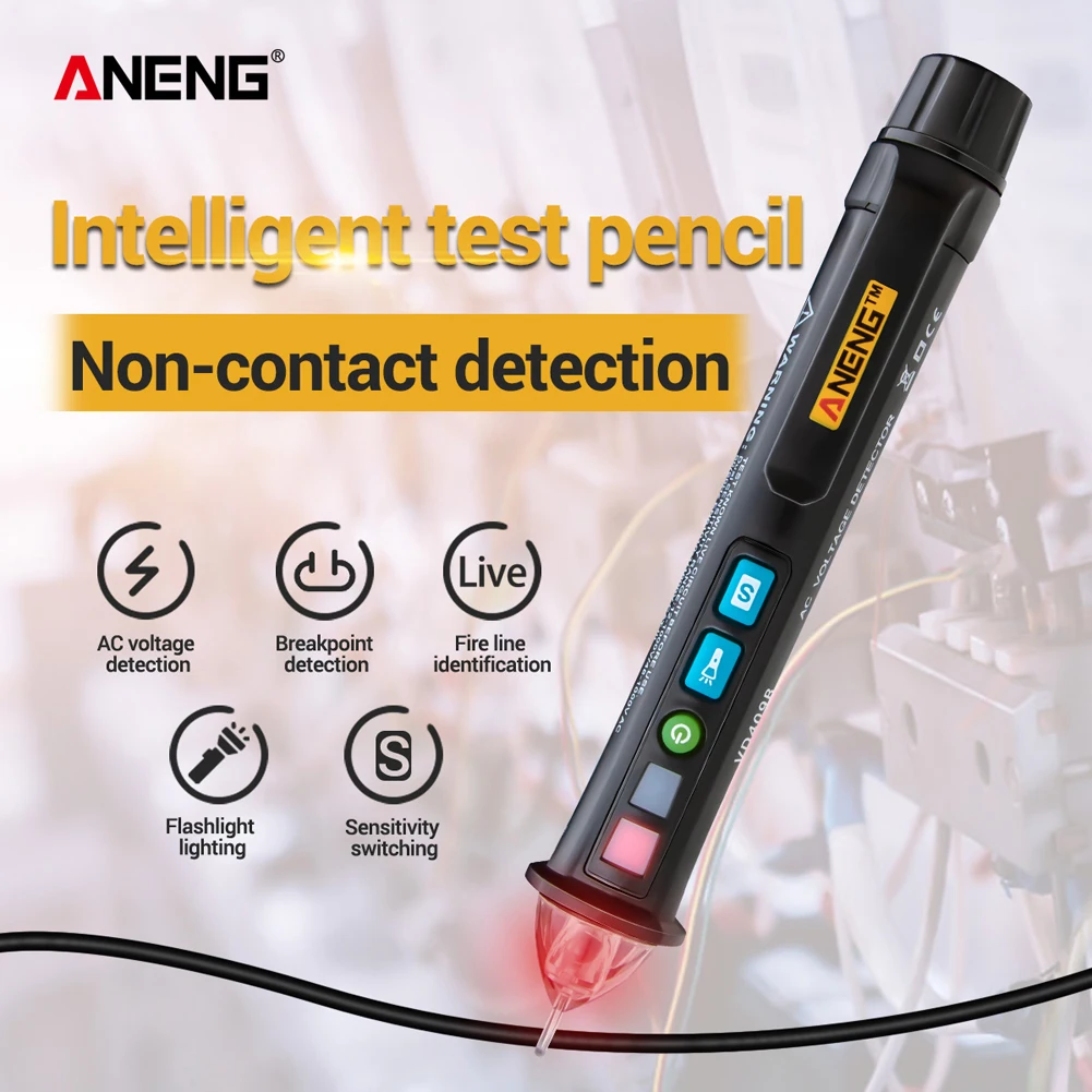 

VD409B Noncontact AC Voltage Detector Tester Meter 12V-1000V Pen Style Electric Indicator LED Outlet Voltage Dectetor