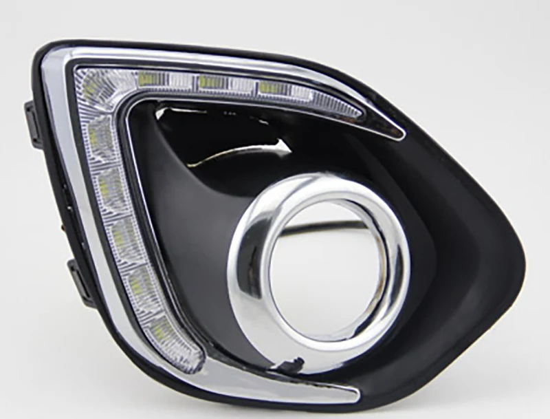 2 шт. для Mitsubishi ASX 2013- Светодиодный дневной ходовой светильник DRL Автомобильная противотуманная фара 6000K белый светильник желтый светильник