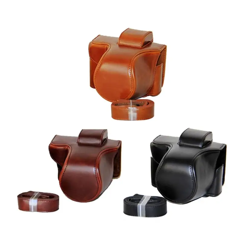 

Anti-Scratch PU Leather Camera Bag Protective Cover Case with Shoulder Strap for Olympus EM10 Mark II Camera Accessories