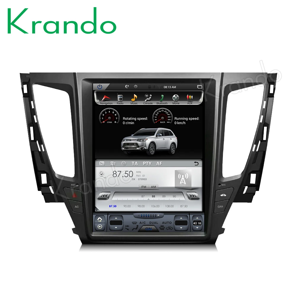 Автомобильный радиоприемник Krando Android 9 0 4 Гб ОЗУ 32 ПЗУ 12 1 дюймов в стиле tesla