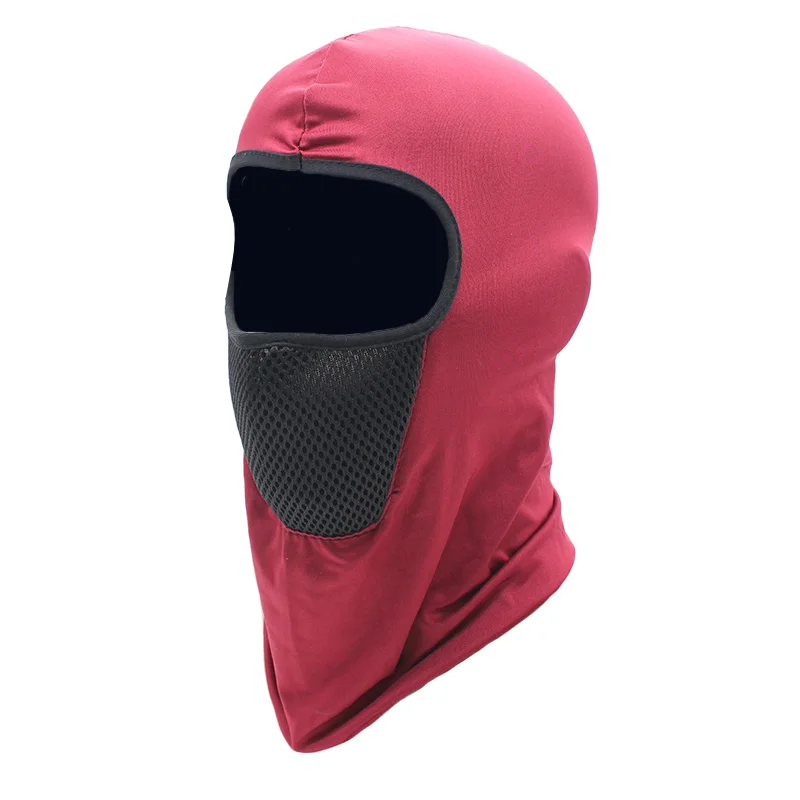 Мотоцикл Балаклава полная лицевая маска теплая ветрозащитная дышащая защита лыжника для велоспорта анти-УФ мужские солнцезащитные шапки - Цвет: Красный
