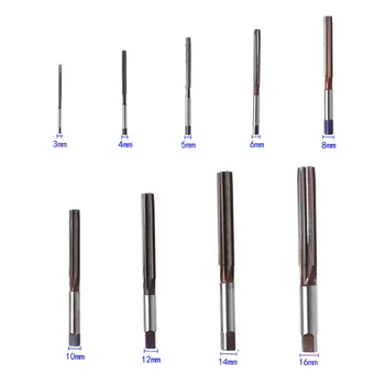 

M 9pcs 3mm-16mm Straight Shank H8 HSS Reamer Chucking Engineering Cutter Tool Kit M