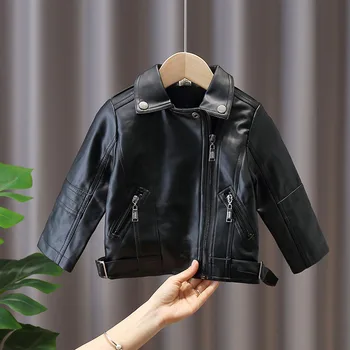 

Girls' Leather Jackets 2020 New Autumn Clothes Children Baby Fashionable Short Jackets
