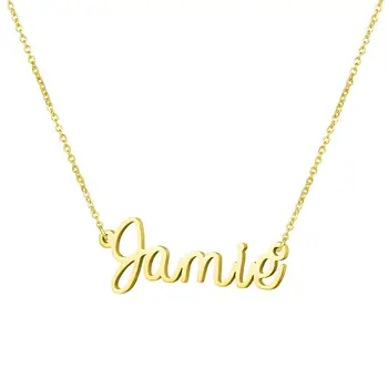 

Personalized Name Pendant Necklaces Birthday Gift Gold Color English Letter Necklace Custom Stainless Steel Name Necklaces