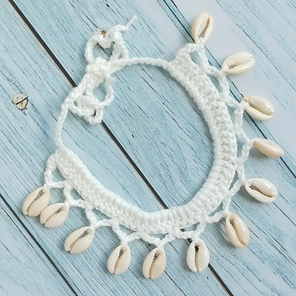 white Простой Seashell лодыжки крючком Кулон ножной браслет Богемия ноги ювелирные изделия летние пляжные браслеты на ногу на лодыжке браслеты для женщин ноги Cha - Окраска металла: white