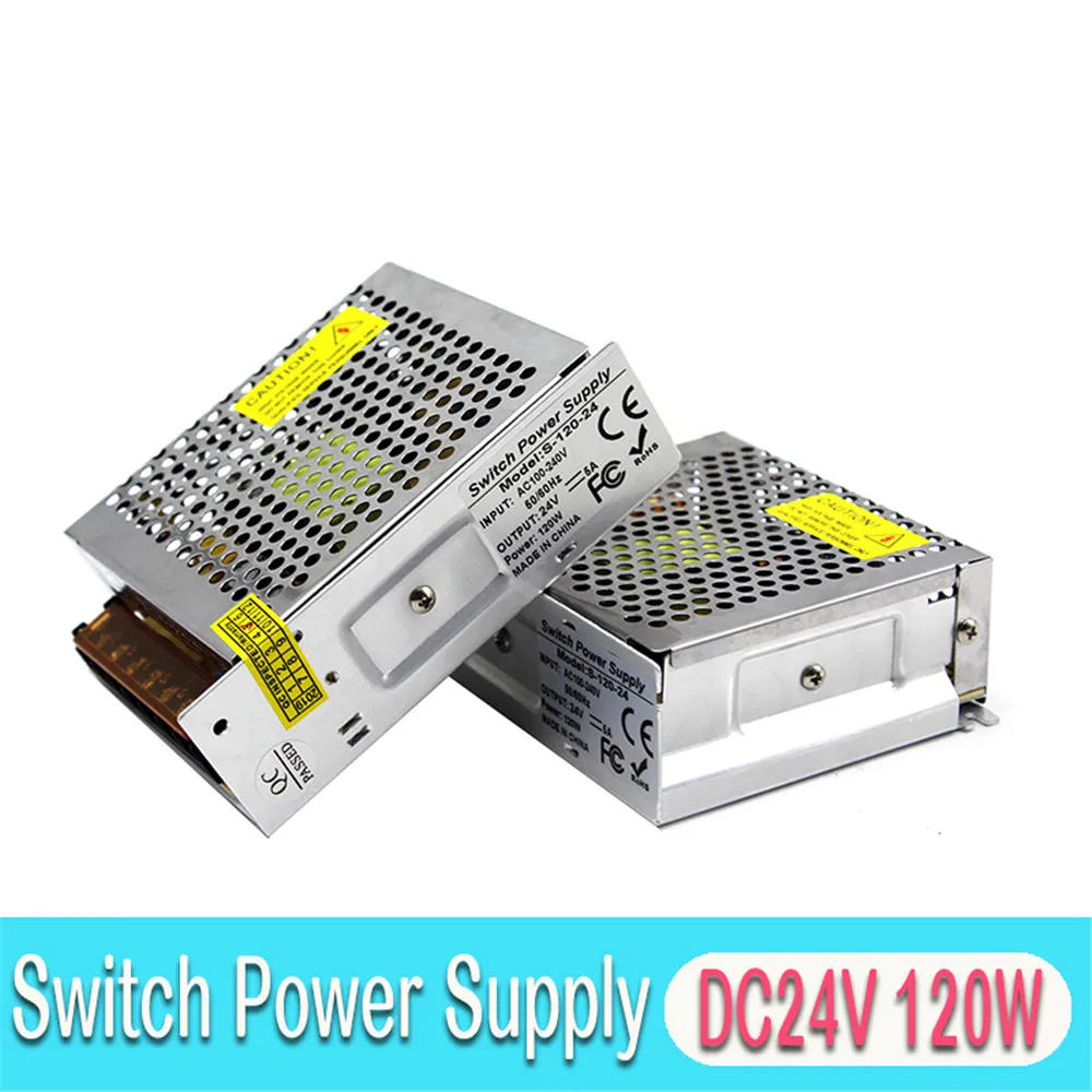 

24V Power Supply Switching 5A 120W Driver Transformers 110v 220v AC DC24V Switch Powers Source For LED Strip Lighting CCTV Motor