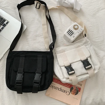 

Casual Canvas Crossbody Messenger Bags for Women 2020 Fashion Multifunction Female Wide Belt Shoulder Bag Lady School Handbag