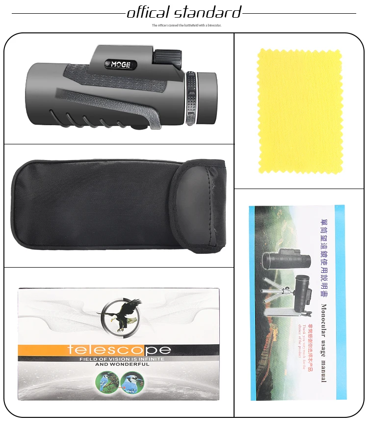 Jumelles monoculaires 40x60 Zoom télescope portatif HD Chasse Professionnelle télescope monoculaire Clair