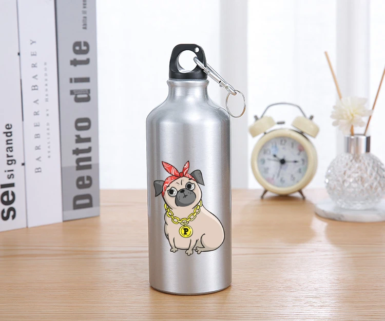 

600ml Aluminum Alloy Bicycle Water Bottle Leak-proof Outdoor Sport Portable Funny Cartoon Bottle with Rope Drink Milk Water Cup
