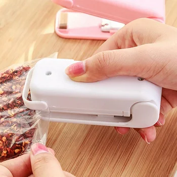 

Portable Mini Heat Sealing Machine Food Bag Package Sealer Capper Sealing Tool Bag Clips Household Multifunction Kitchen Tool