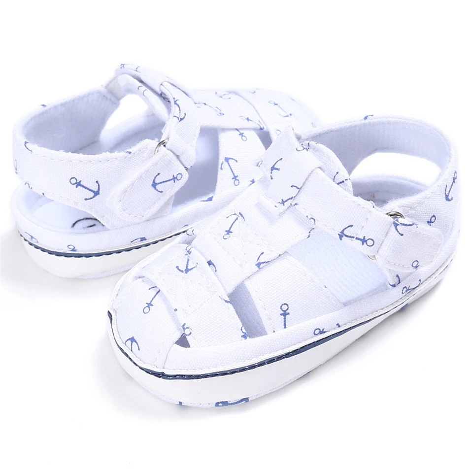 Детская обувь для новорожденных с принтом якоря, обувь на мягкой подошве для малышей, парусиновая, Sokken, Новое поступление, первые ходунки для детей 0-18 месяцев
