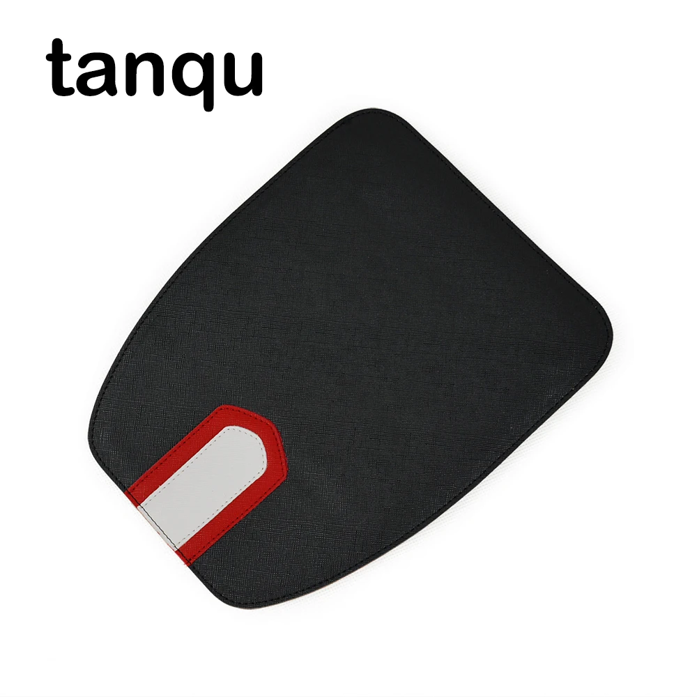 

tanqu Round Shape PU Leather Flap Cover for Obag O Pocket Contrast Color Lid Clamshell with Magnetic Lock Snap Fastener