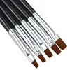 Black 7Pcs with Different Sizes DIY Nail Art Design Painting Brushes  Polish Brush Set UV Gel Nail Painting Brush Kit 5
