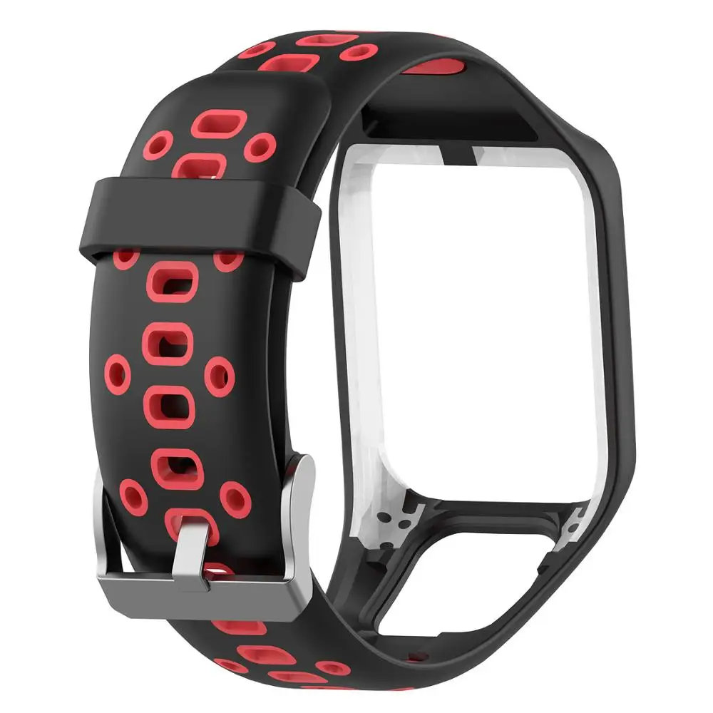 Сменный силиконовый ремешок для TomTom Runner 2/3 Spark/3 Спортивные gps часы силиконовый браслет ремешок для часов умный Браслет - Цвет: Black Red