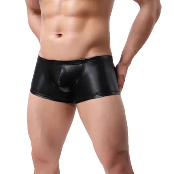 

JAYCOSIN Men's underwear Synthetic Leather Mens Boxer Shorts Pants Beach Pants Home Furnishing shiny Color Uderwear breathable