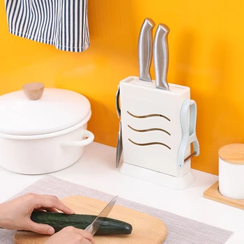 

Multifunctional Knife Storage Rack Universal Kitchen Accessories Light Drain Plastic Knife Holder Scissors storage rack
