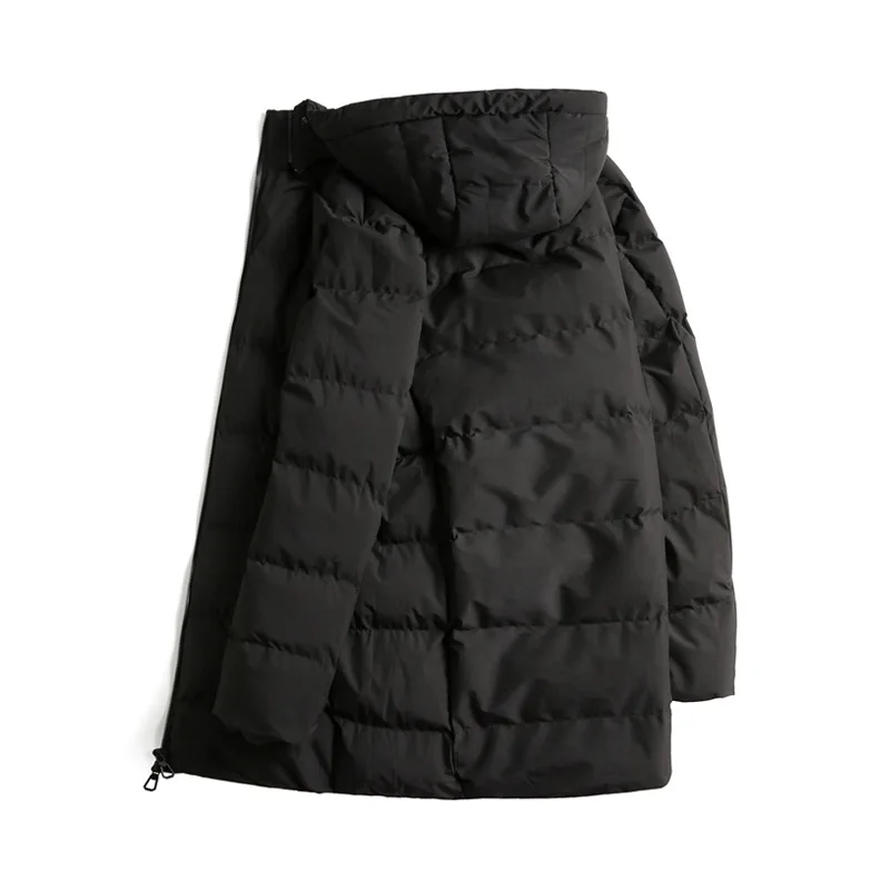 Брендовое мужское хлопковое пальто большого размера, Осеннее и зимнее повседневное Черное длинное теплое пальто с капюшоном, больше размеров XXXL-7XL 8XL