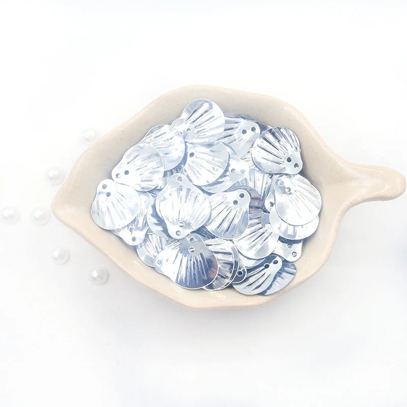 silver 200 шт блестки в форме раковины 13 мм розовый белый ПВХ свободные блестки Швейные Блестки DIY аксессуары для одежды Ремесло рождественские украшения - Цвет: silver
