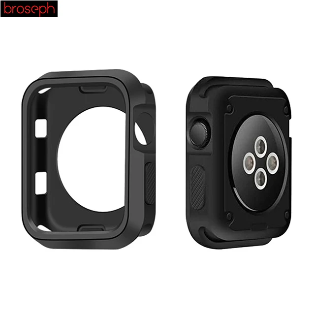 Black Watch Protector Bumper for Apple watch 4 Case 40mm 44mm Silicone Watch Cases Cover for Iwatch Series 3 2 1 Strap 38mm 42mm - Цвет: Black