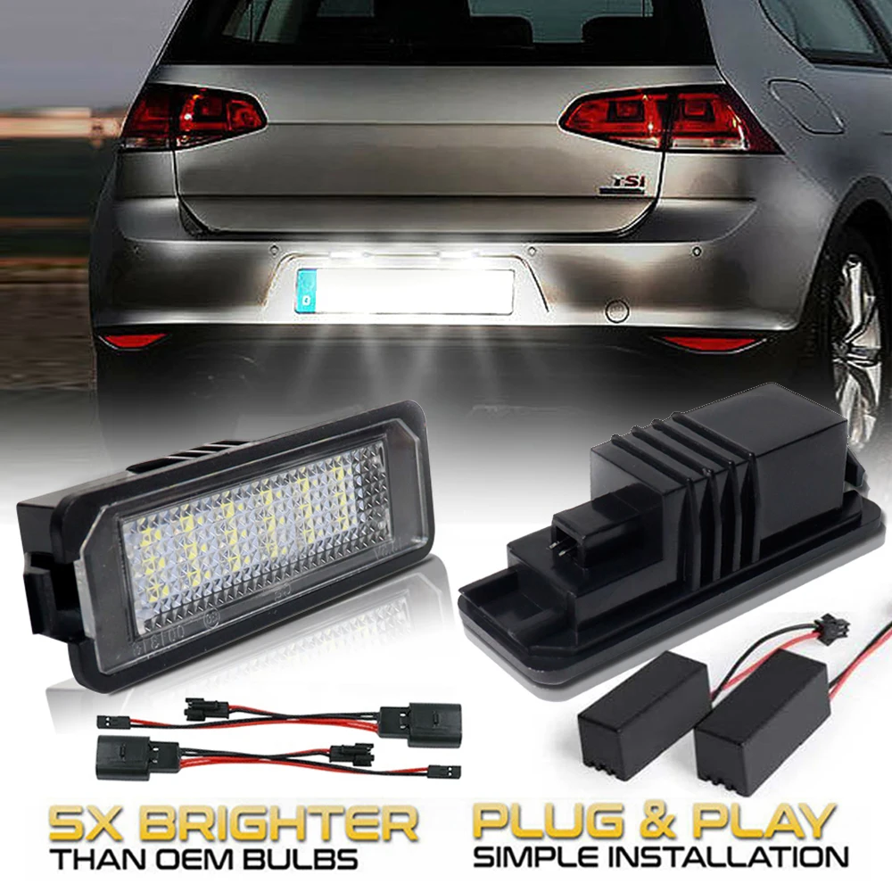 2 шт. светодиодные лампы для номерного знака Skoda Superb MK2 3T Seat Leon MK3 Ibiza MK4 MK5 Altea 5P