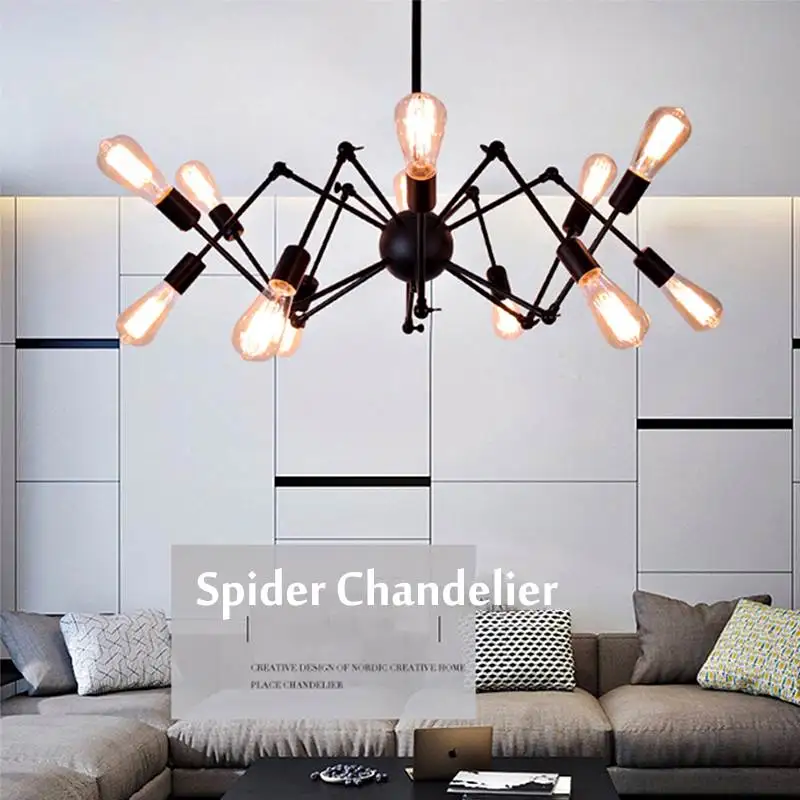 

Smuxi Retro LED Ceiling Lamp 220V E27 Edison Chandelier Pendant Light Home Living Room Decor Lighting (bulb NOT included)