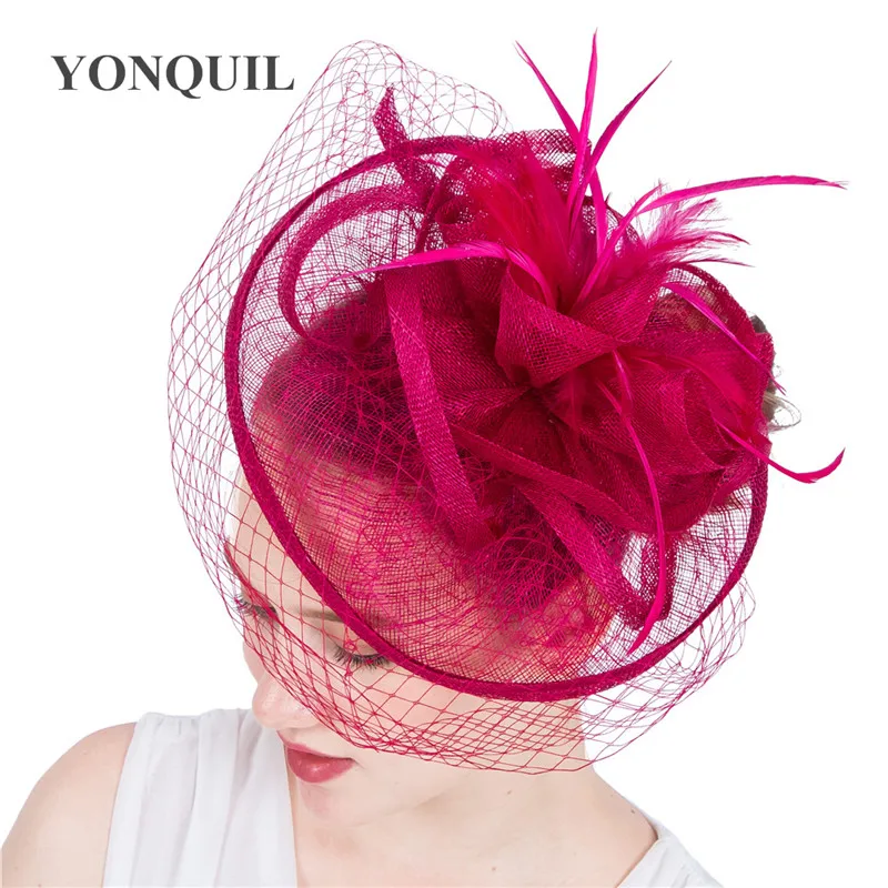 

Sinamay Mesh Fashion Headwear For Women Elegant Fascinator Hat Net Wedding Hair Accessories Church Cocktail Headdress Headbands