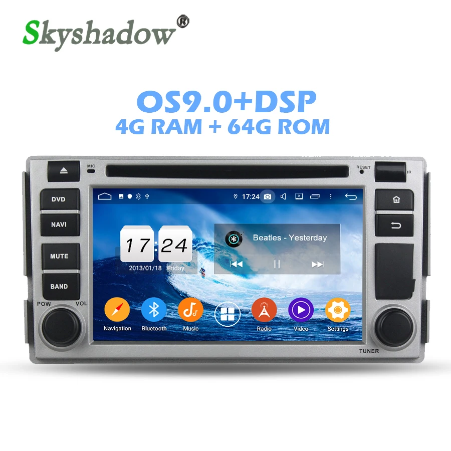 Top IPS DSP Android 9.0 4G RAM + 64GB ROM + 8Core Car DVD Player Wifi Bluetooth RADIO GPS Map For Hyundai SANTAFE SANTA FE 2005-2012 0