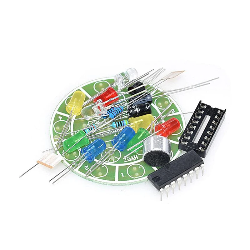 CD4017 красочные Голосовое управление Вращающийся светодиодный светильник kit