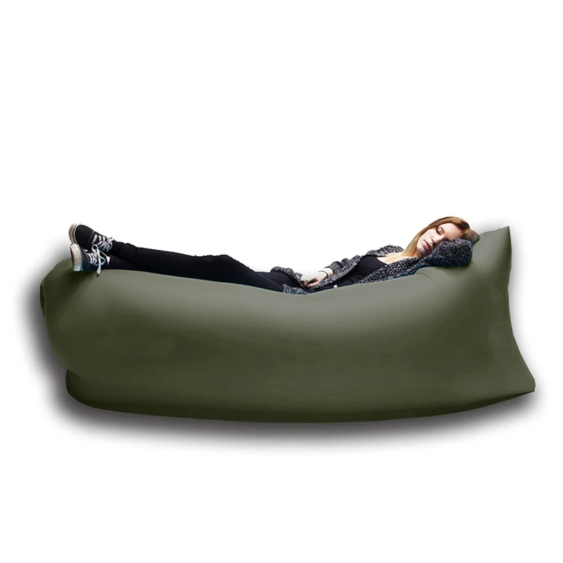 Коврик для кемпинга, сумка для отдыха, надувной диван, 210 T, нейлоновая сумка для отдыха, переносная, для пляжа, кровати, воды, коврик для кровати, ленивый диван, шезлонг, кресло для отдыха - Цвет: Армейский зеленый