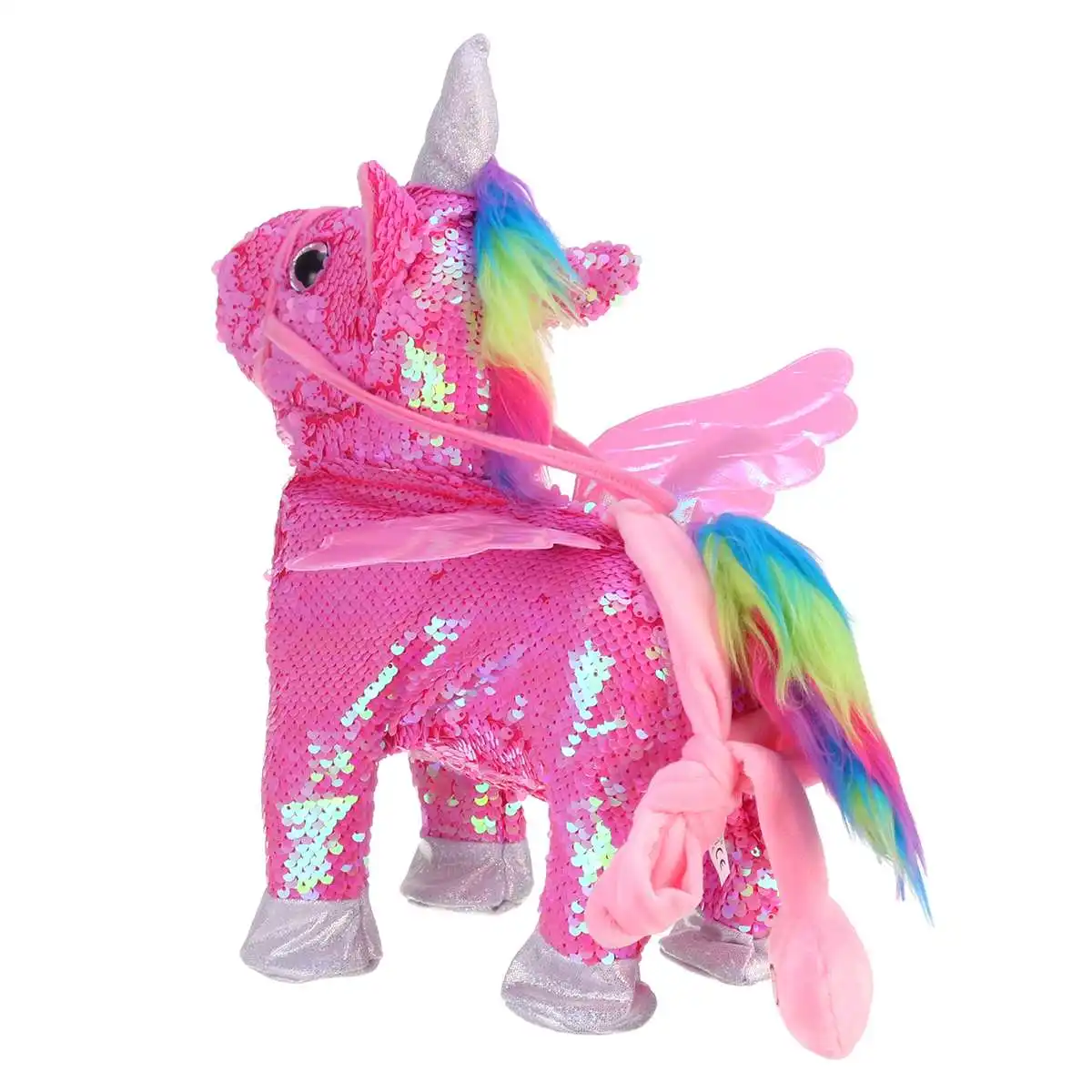 Милый блесток Un icorn электрическая ходьба плюшевые игрушки чучело игрушка электронная музыкальная игрушка забавные игрушки для детей Рождественский подарок