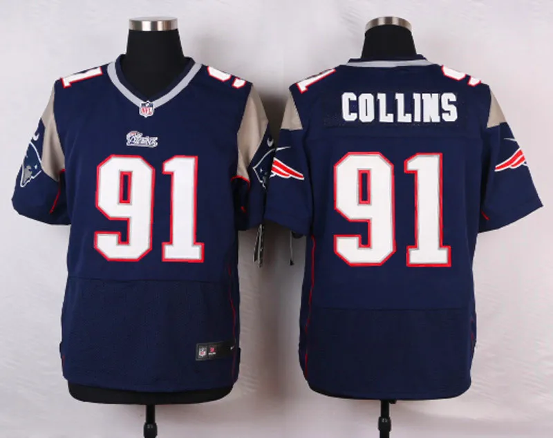 Red Stitiched, New England, Tom Brady, Rob Gronkowski, Julian Edelman, Jamie Collins, Danny Amendola Jersey - Цвет: Red
