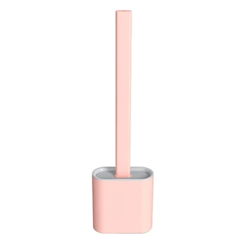 

Wall Mount Toilet Brush Set Long Handle Bathroom Soft Brush And Holder With Lid Thoroughly Clean Any Corner Lightweight Durable