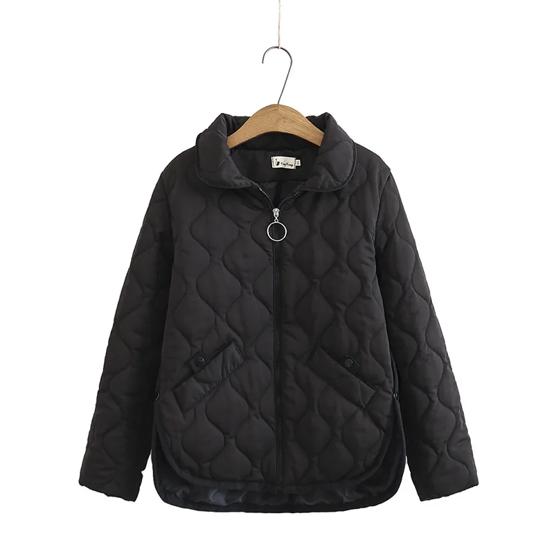 معطف مبطن دافئ للنساء ، باركاس حجم كبير ، سترة مبط...