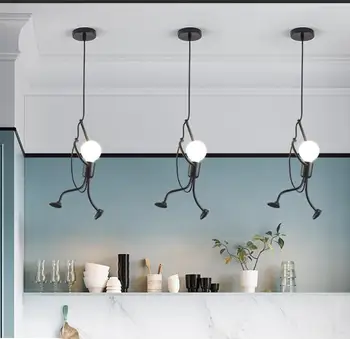 

Modern Charming Hanging Chandelier Iron People Lamp Elegant Hanger
