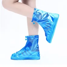 1pair Waterproof Protector Shoes Boot Cover Unisex Zipper Rain Shoe Covers Non-slip Thicken Shoes Cases Rain Shoes Accessories