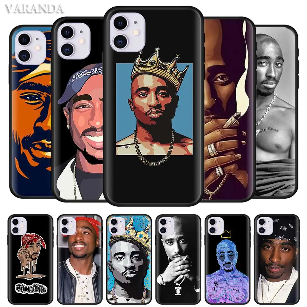 2 pac 2pac Чехлы для iPhone 12 Mini 11 Pro X XR XS Max 7 8 6 6S Plus SE 2020 черный силиконовый мягкий