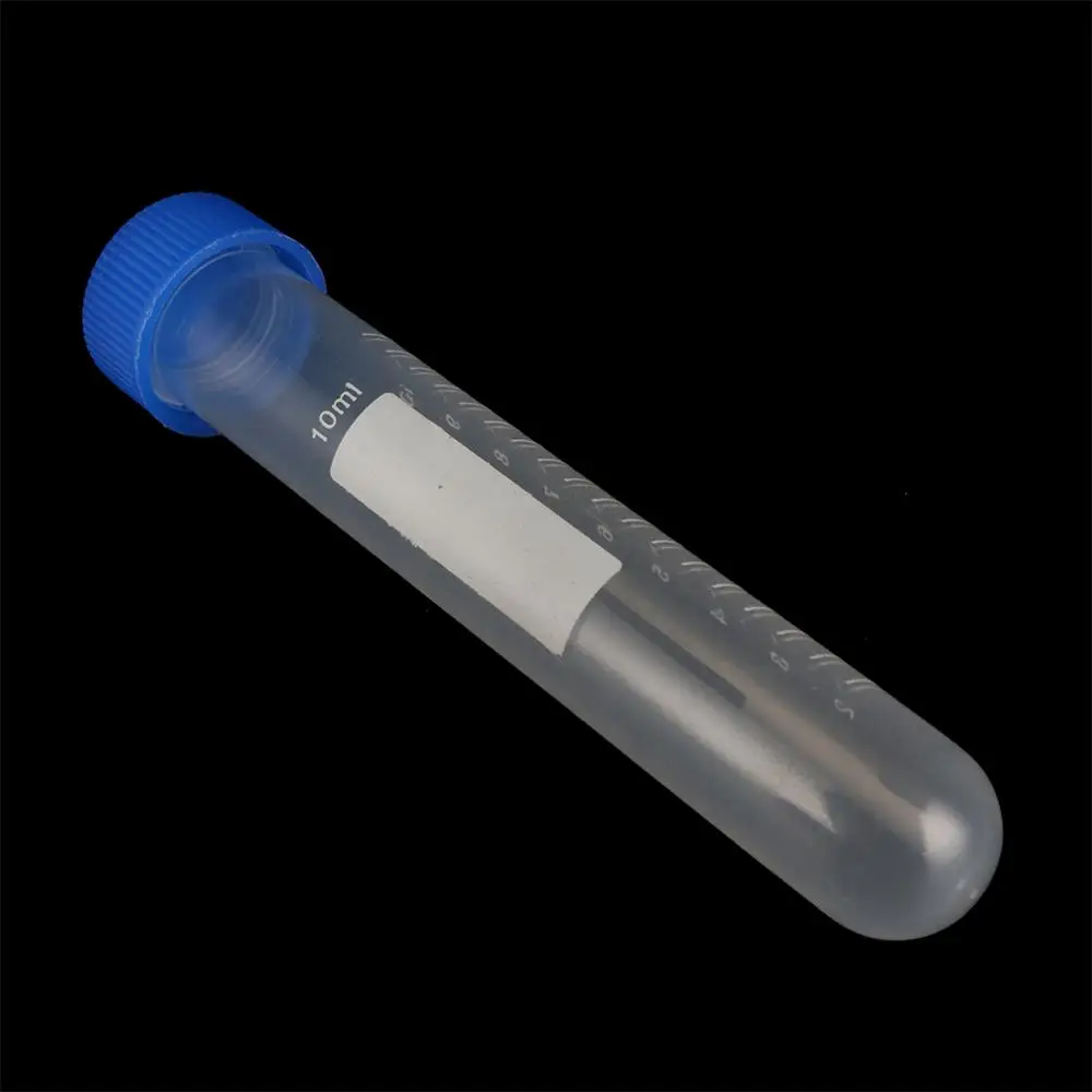 5 Pcs 10ml Plastic Screw Cap Round Bottom Centrifuge Tube Free-standing Centrifugal Tube Laboratory Analysis Vial Container