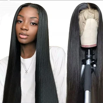 

Silky 13X6 Deep Part Long Straight Synthetic Lace Front Wig Heat Resistant Fiber Wig with Natural Hairline for All Women