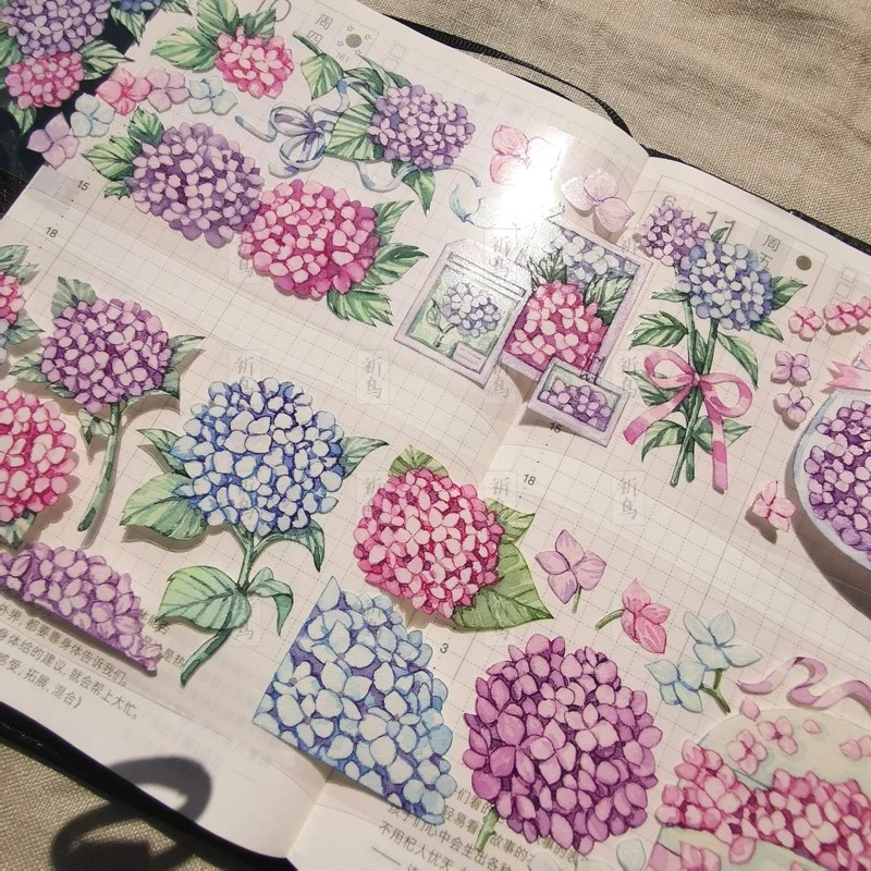 1 Loop Color Hydrangea Pet Journal Masking Tape Paper Flower Collage | Канцтовары для офиса и дома