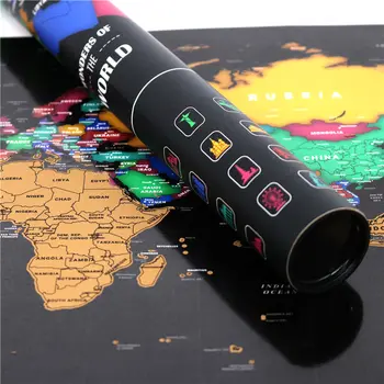 

Deluxe Scratch off World Map - Colorful Travel Poster with Track and Share Your Adventures drop shipping 40X55cm