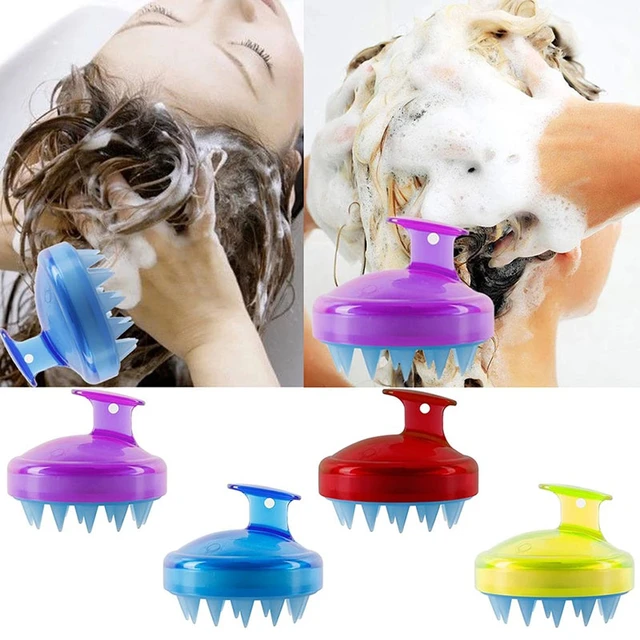 Cepillo masajeador de silicona para cuero cabelludo, peine de masaje para  el baño, cepillo de ducha, herramienta para el cuidado del cabello -  AliExpress
