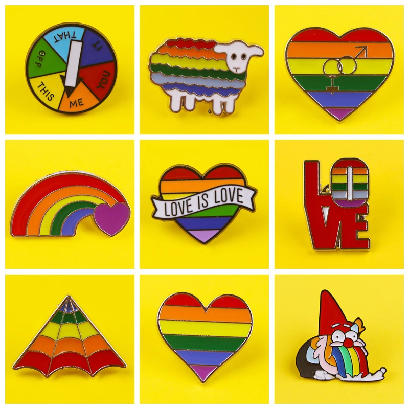 LGBT Pride Brooch Badge Rainbow Flags Intersex Pins Cute Gay Brooches Badge On Cloth Denim Women LGBT Accessories|Badges| - AliExpress